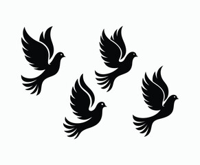 Obraz premium Dove silhouette EPS vector isolated illustration template on a white background