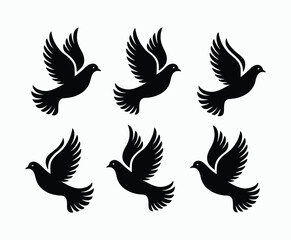 Obraz premium Dove silhouette EPS vector isolated illustration template on a white background