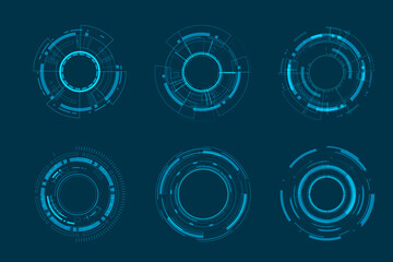 Vector icon set technology circle design.	
