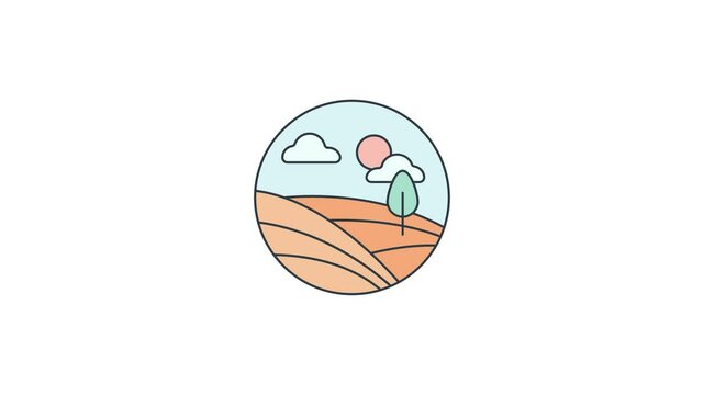 Animated of Field icon motion graphic animation. Agriculture concept icon animation