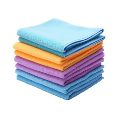 Microfiber cloths on transparent background