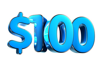 100 dollers blue 3d illustration. Advertising signs, Product design, Product sales, Fabric design, Digital printing.