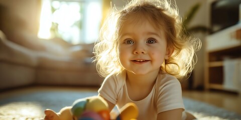 Fototapeta premium Child Playing with Toy