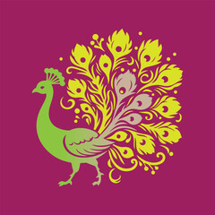 A Peacock  vector art illustration