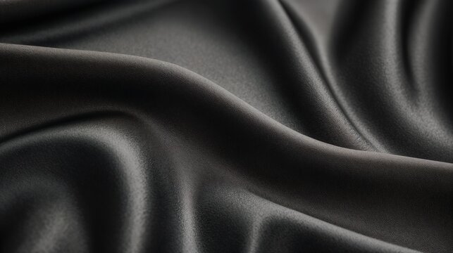 Close-Up of Neoprene Fabric with Smooth, Rubbery Texture and Black Matte Finish