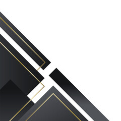 Elegant geometric corner border with black and gold decorative