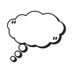 Doodle speech bobble comic cartoon with quotation mark
