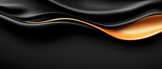  A black and gold backdrop featuring a waving, liquid form flowing from top to bottom