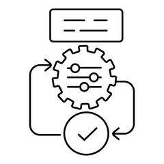 Multi-Prompt Coordination Icon. Representing AI Prompt Collaboration. Multiple Input Handling. System Prompt Coordination. AI Workflow Synchronization. Vector Editable icon.