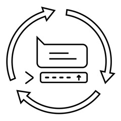 Prompt Adaptation Icon. Representing Input Flexibility. AI Prompt Adjustment. System Adaptability. Dynamic Input Management. Vector Editable icon.