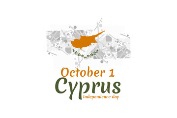 October 1, Independence day of Cyprus vector illustration. Suitable for greeting card, poster and banner.