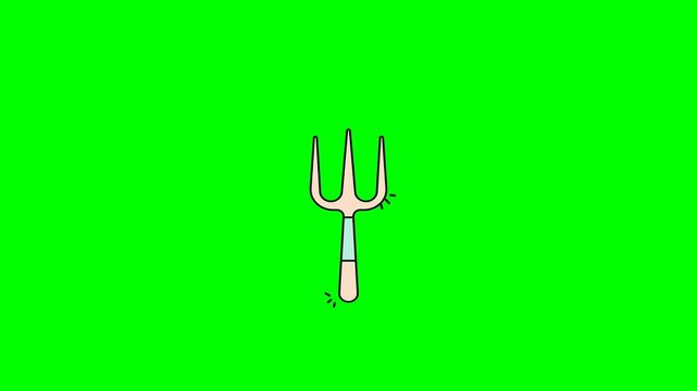 Animated of Pitchfork icon motion graphic animation. Agriculture concept icon animation