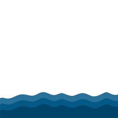Flat Style Sea Water Waves