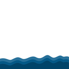 Flat Style Sea Water Waves
