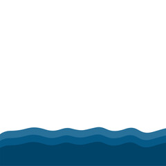 Flat Style Sea Water Waves