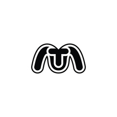 Obraz premium MT, TM, Abstract initial monogram letter alphabet logo design