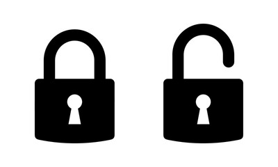 Locked and unlocked padlock icon