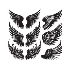 wings icon set Collection Vector illustration