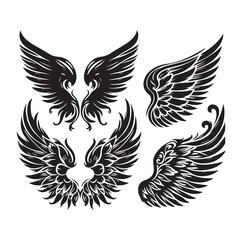 Fototapeta premium wings icon set Collection Vector illustration