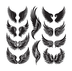 wings icon set Collection Vector illustration