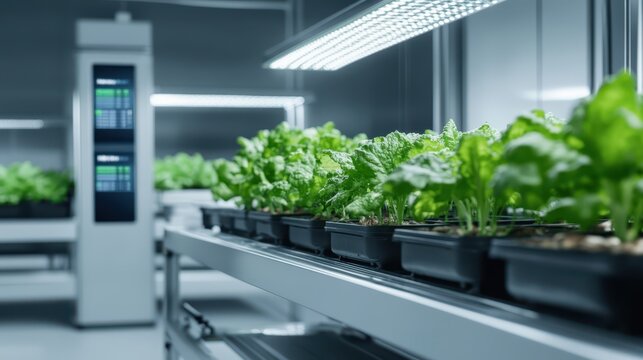 a large room with plants growing on the floor