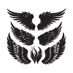 Obraz premium wings icon set Collection Vector illustration