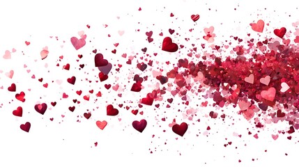 Bold Red Heart Brush Stroke - Expressive Love Art on White Background