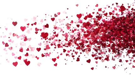 Bold Red Heart Brush Stroke - Expressive Love Art on White Background