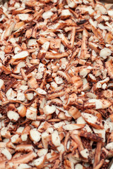 Close shot for preparing and cutting octopus. 