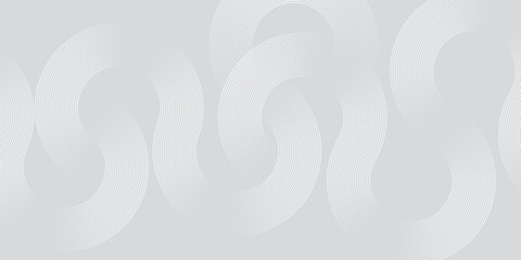 Abstract white glowing geometric lines on grey background. Modern shiny blue circle lines pattern. Futuristic