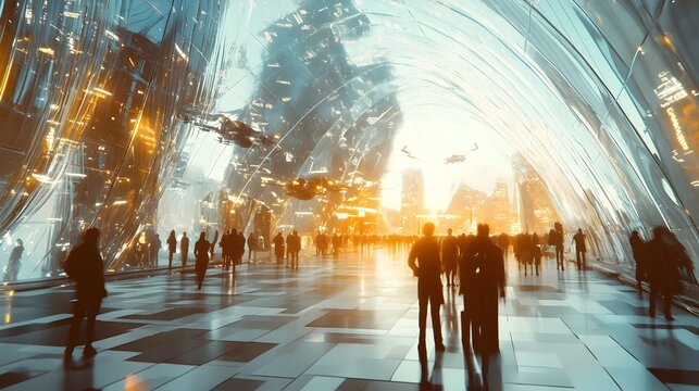 Cyber Monday a global digital retail carnival swarming with drone deliveries mesmerizing interactive installations