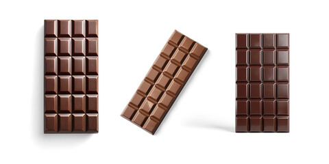 Rectangular Dark Chocolate Bar on a Transparent Background