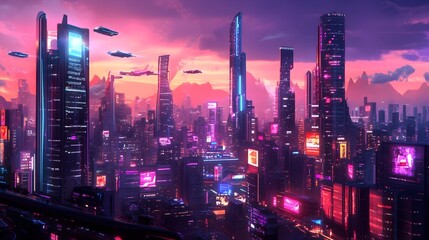 Obraz premium Cyber Monday E commerce Hub featuring Autonomous Delivery Drones Luminous Interface Panels and Algorithmic Product Recommendations in a Sleek Seamless and Hyper Modern Aesthetic