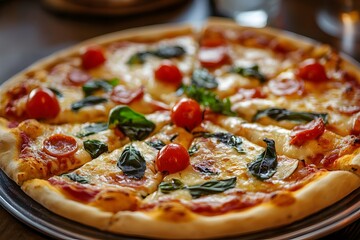 delicious Italian pizza on the plate