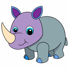 cartoon rhino vector