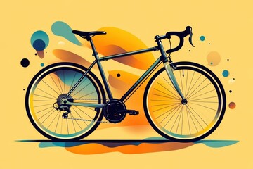 Fototapeta premium a bicycle is shown in an abstract painting