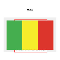Mali flag single isolated vector icon