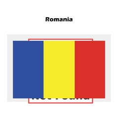 Romania flag single isolated vector icon