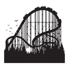 Roller Coaster Silhouette Vector illustration
