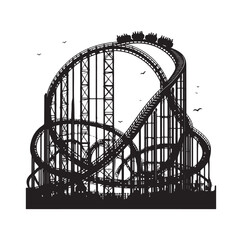 Roller Coaster Silhouette Vector illustration