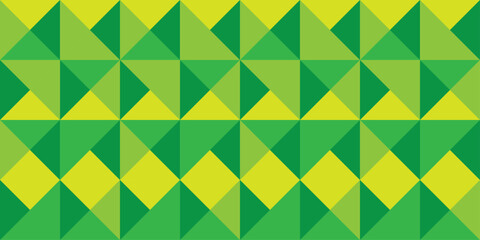 Seamless decorative geometric pattern triangular shapes combination of green colors. Perfect for printing, design backgrounds, wallpaper and tiles, gift wrapping