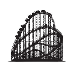 Roller Coaster Silhouette Vector illustration