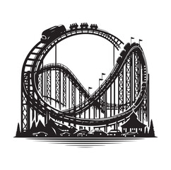 Roller Coaster Silhouette Vector illustration
