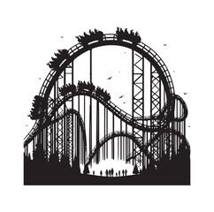 Roller Coaster Silhouette Vector illustration