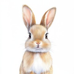 Obraz premium Cute rabbit portrait on white isolate background.