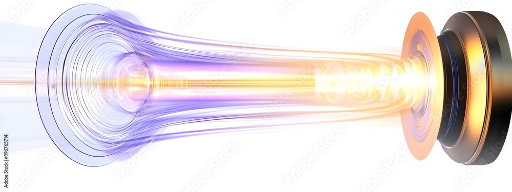 Poster detailed depicting the light wave dynamics within an optical gyroscope a precision instrument used f