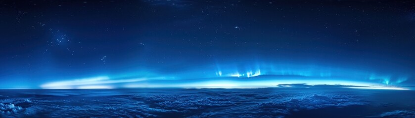 Fototapeta premium A blue sky with a few stars and a few clouds