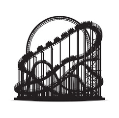 Roller Coaster Silhouette Vector illustration