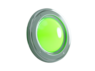 Information button on a machine with green light on white background PNG transparent.