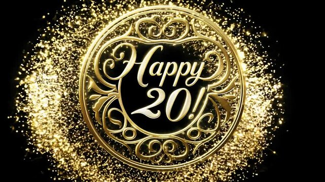 Cheerful milestone: text happy 20, moment of celebration, joy, and excitement as friends and family come together to honor this special occasion filled with laughter, memories, and heartfelt wishes.